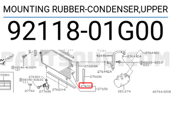 Nissan 9211801G00 MOUNTING RUBBER-CONDENSER,UPPER