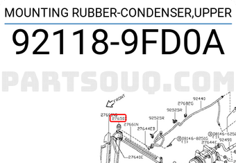 Nissan 921189FD0A MOUNTING RUBBER-CONDENSER,UPPER