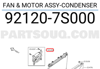 Nissan 921207S000 FAN & MOTOR ASSY-CONDENSER