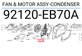 Nissan 92120EB70A FAN & MOTOR ASSY-CONDENSER