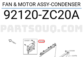 Nissan 92120ZC20A FAN & MOTOR ASSY-CONDENSER