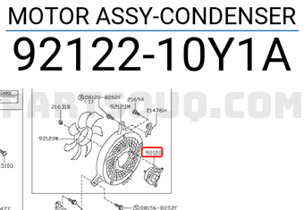 Nissan 9212210Y1A MOTOR ASSY-CONDENSER