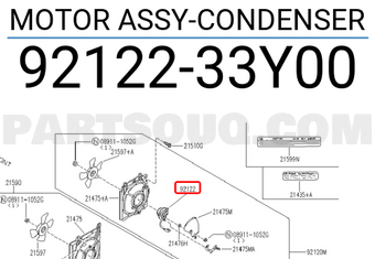 Nissan 9212233Y00 MOTOR ASSY-CONDENSER