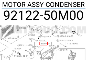 Nissan 9212250M00 MOTOR ASSY-CONDENSER