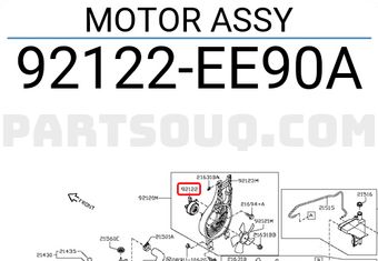 Nissan 92122EE90A MOTOR ASSY