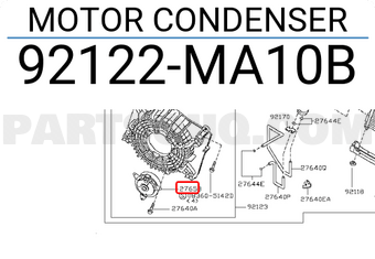 Nissan 92122MA10B MOTOR CONDENSER