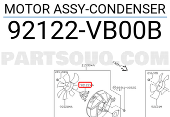 Nissan 92122VB00B MOTOR ASSY-CONDENSER