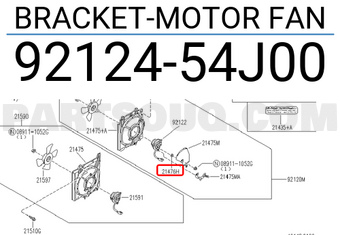 Nissan 9212454J00 BRACKET-MOTOR FAN