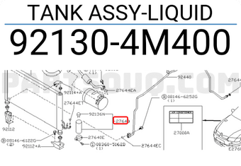 Nissan 921304M400 TANK ASSY-LIQUID