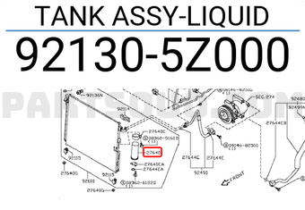 Nissan 921305Z000 TANK ASSY-LIQUID