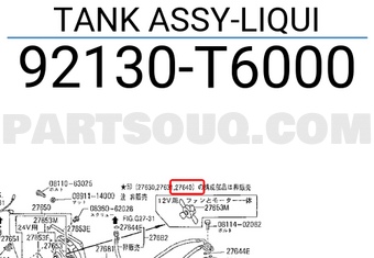 Nissan 92130T6000 TANK ASSY-LIQUI