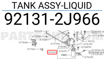 Nissan 921312J966 TANK ASSY-LIQUID