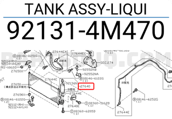 Nissan 921314M470 TANK ASSY-LIQUI