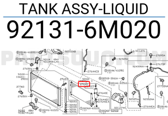 Nissan 921316M020 TANK ASSY-LIQUID
