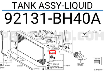 Nissan 92131BH40A TANK ASSY-LIQUID
