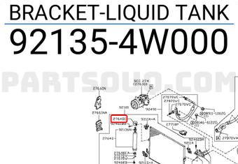 Nissan 921354W000 BRACKET-LIQUID TANK
