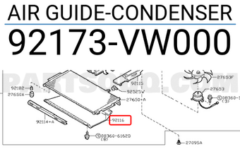 Nissan 92173VW000 AIR GUIDE-CONDENSER