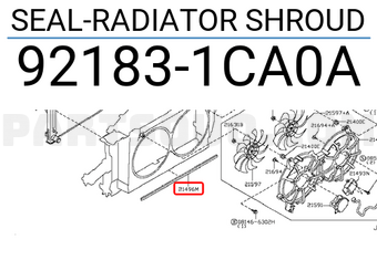 Nissan 921831CA0A SEAL-RADIATOR SHROUD