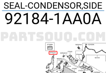 Nissan 921841AA0A SEAL-CONDENSOR,SIDE