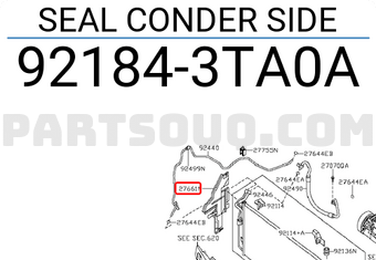 Nissan 921843TA0A SEAL CONDER SIDE