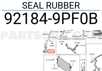 Nissan 921849PF0B SEAL RUBBER