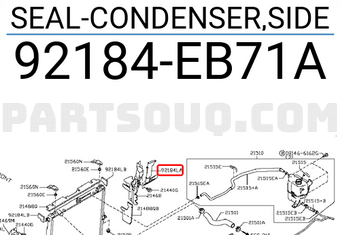 Nissan 92184EB71A SEAL-CONDENSER,SIDE