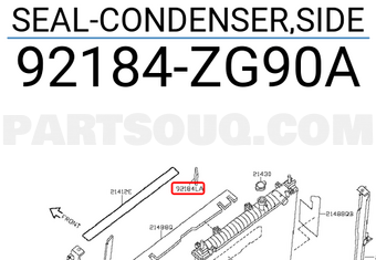 Nissan 92184ZG90A SEAL-CONDENSER,SIDE
