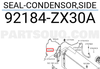 Nissan 92184ZX30A SEAL-CONDENSOR,SIDE