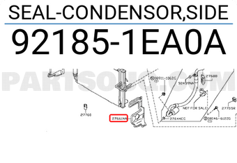 Nissan 921851EA0A SEAL-CONDENSOR,SIDE