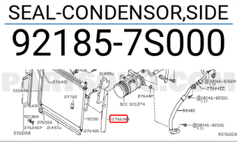Nissan 921857S000 SEAL-CONDENSOR,SIDE