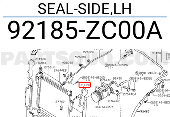Nissan 92185ZC00A SEAL-SIDE,LH