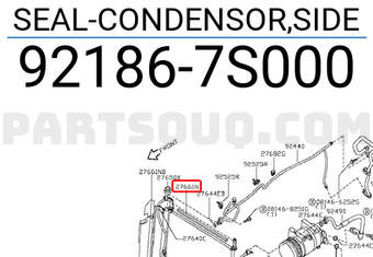Nissan 921867S000 SEAL-CONDENSOR,SIDE
