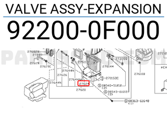 Nissan 922000F000 VALVE ASSY-EXPANSION