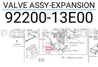 Nissan 9220013E00 VALVE ASSY-EXPANSION