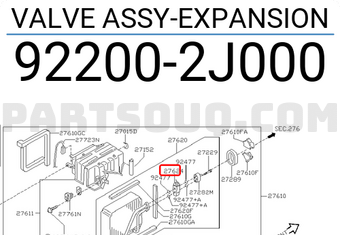 Nissan 922002J000 VALVE ASSY-EXPANSION