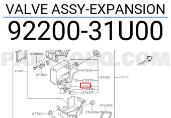 Nissan 9220031U00 VALVE ASSY-EXPANSION