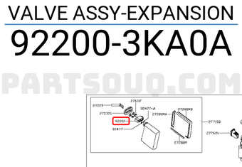 Nissan 922003KA0A VALVE ASSY-EXPANSION