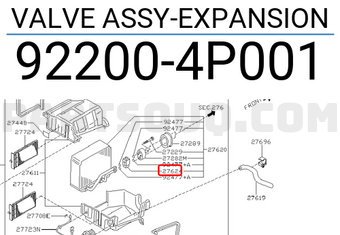 Nissan 922004P001 VALVE ASSY-EXPANSION