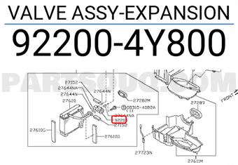 Nissan 922004Y800 VALVE ASSY-EXPANSION
