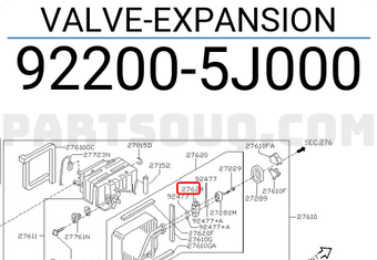 Nissan 922005J000 VALVE-EXPANSION