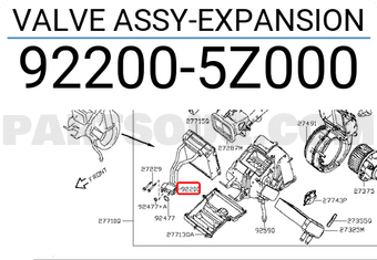 Nissan 922005Z000 VALVE ASSY-EXPANSION