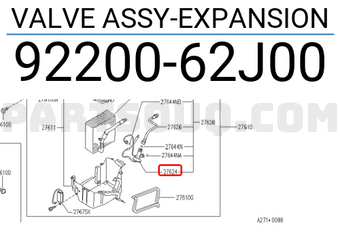 Nissan 9220062J00 VALVE ASSY-EXPANSION