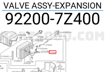 Nissan 922007Z400 VALVE ASSY-EXPANSION