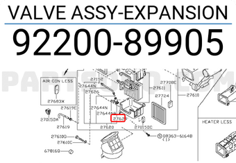Nissan 9220089905 VALVE ASSY-EXPANSION