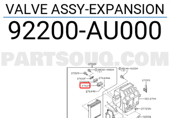 Nissan 92200AU000 VALVE ASSY-EXPANSION