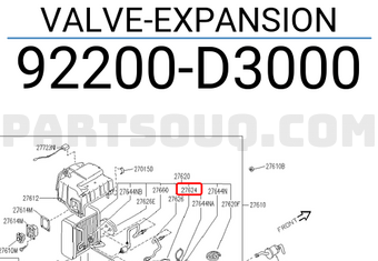 Nissan 92200D3000 VALVE-EXPANSION