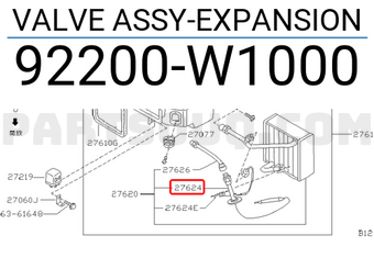 Nissan 92200W1000 VALVE ASSY-EXPANSION