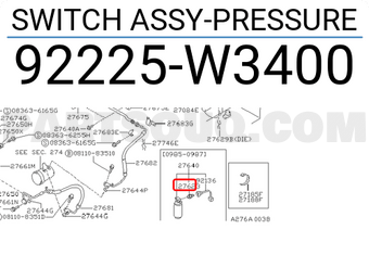 Nissan 92225W3400 SWITCH ASSY-PRESSURE