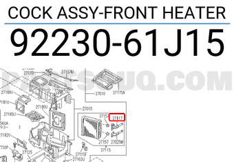 Nissan 9223061J15 COCK ASSY-FRONT HEATER
