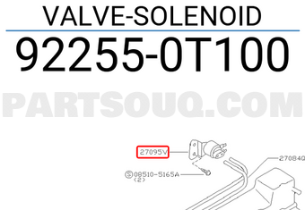 Nissan 922550T100 VALVE-SOLENOID